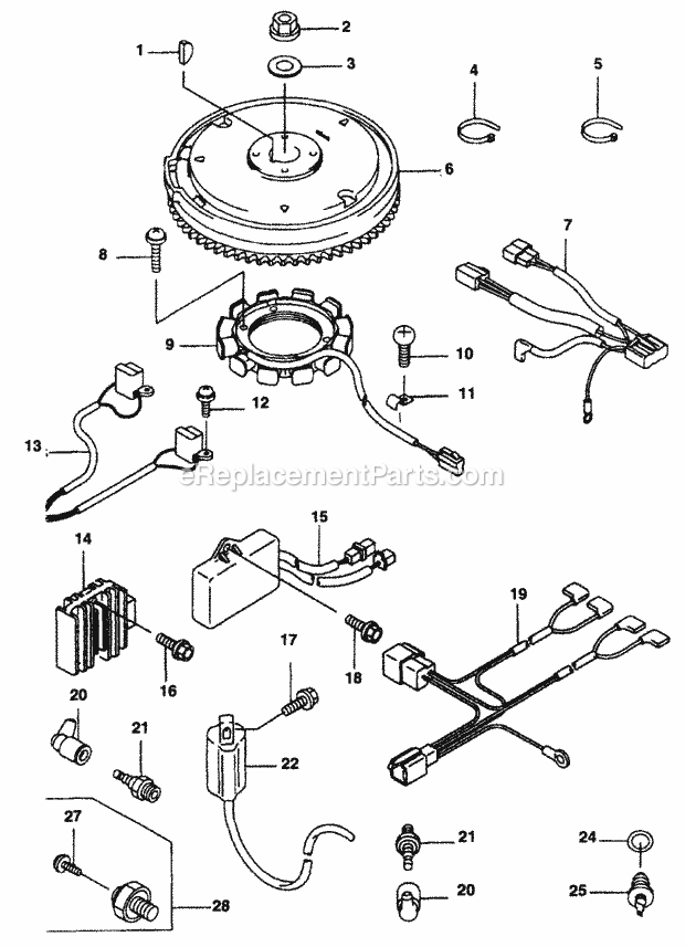 18 Hp Electric Equipment Diagram and Parts List for Z48L 53AC365M100, 53BA1D5M100 Cub Cadet Lawn Mower